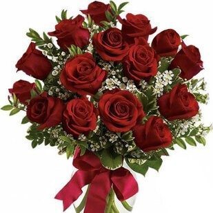 15 red roses with greenery | Flower Delivery Simferopol